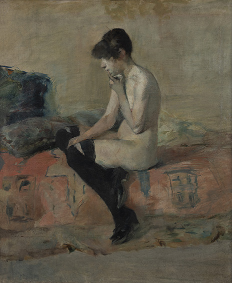 Henri de Toulouse-Lautrec, "Étude de nu. Femme assise sur un divan" (1882)