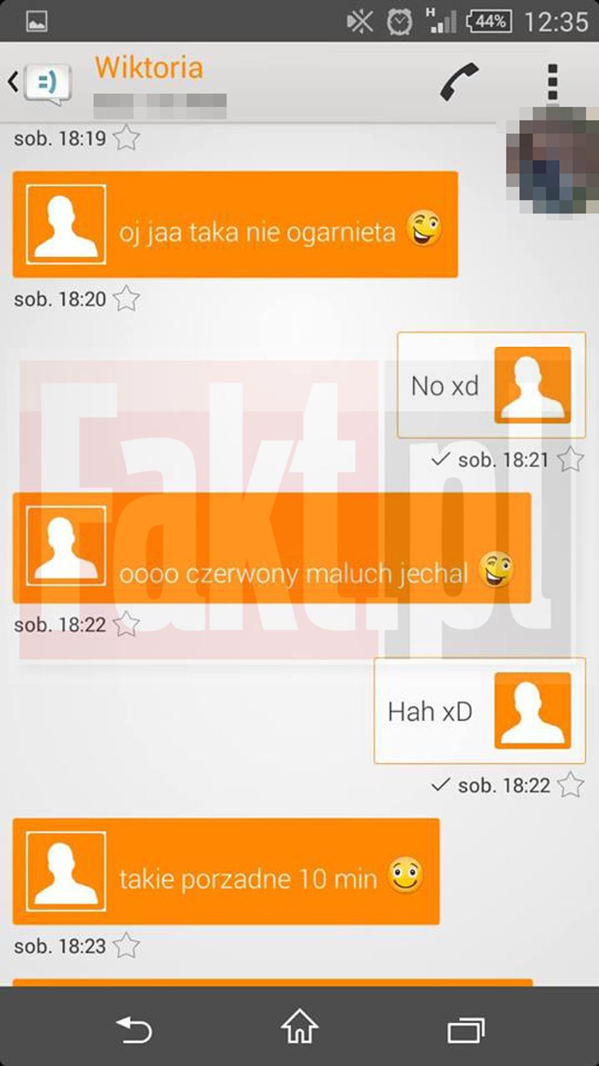 Fragmenty ostatniej rozmowy sms'owej Wiktorii († 15 l.) 