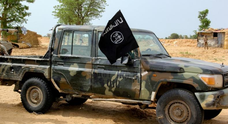 A Boko Haram flag on a seized Nigerian military truck (AFP)