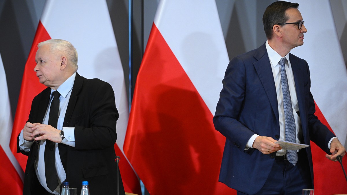 Prezes PiS Jarosław Kaczyński i były premier Mateusz Morawiecki