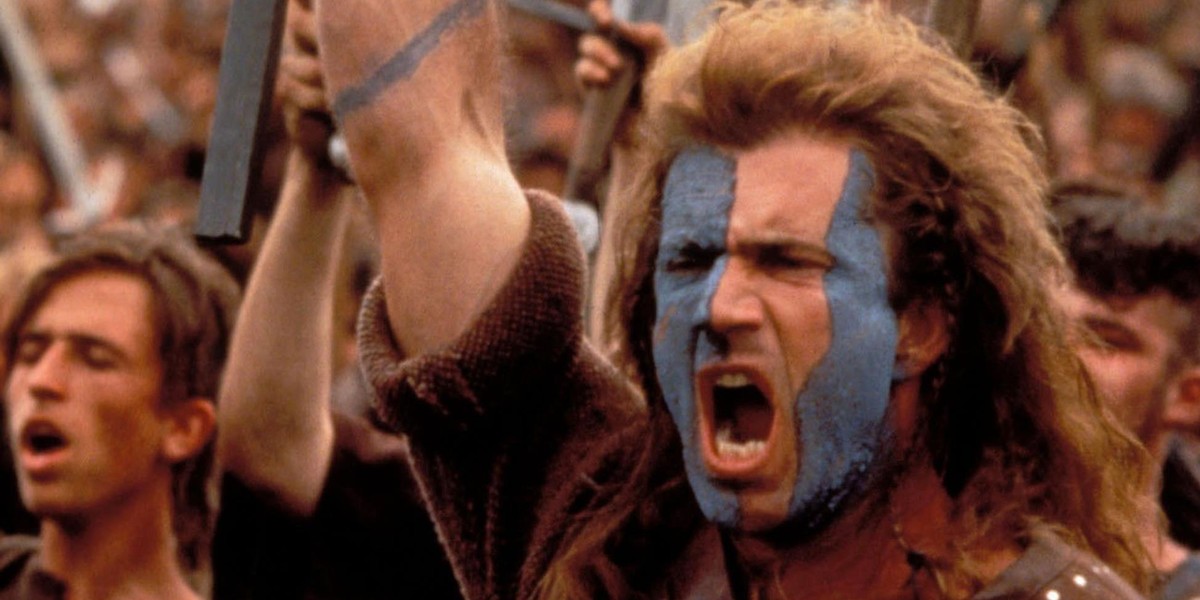 Mel Gibson w filmie „Braveheart”