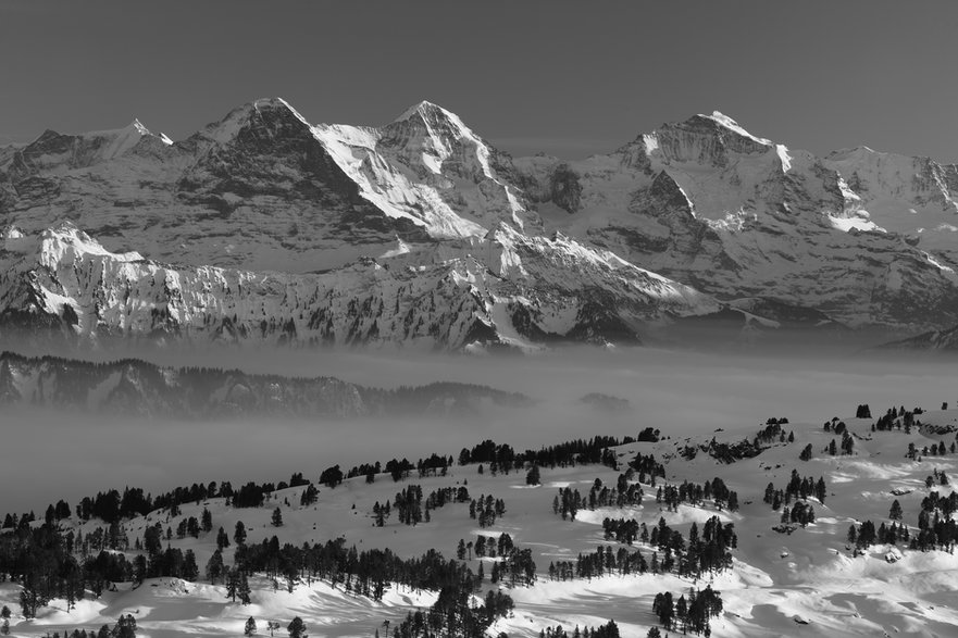 Eiger, Mönch, Jungfrau w Szwajcarskich Alpach