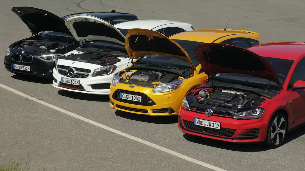 Porównanie: BMW 125i, Ford Focus ST, Mercedes A 250 Sport i VW Golf GTI