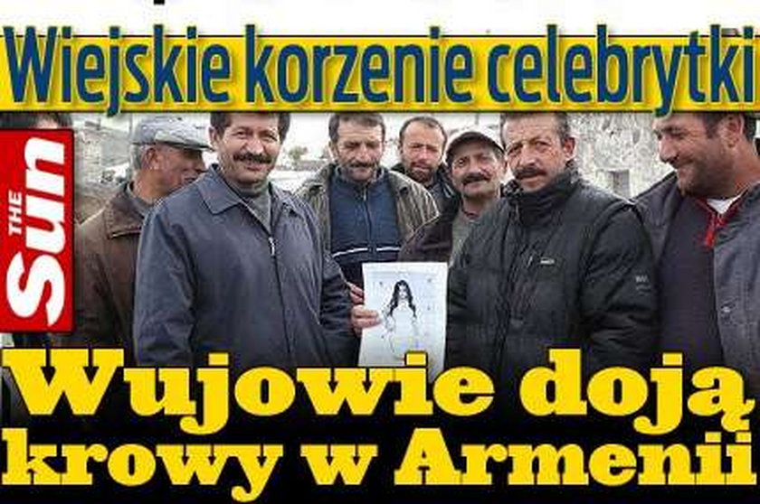 Wiejskie korzenie celebrytki. Wujowie doją krowy w Armenii