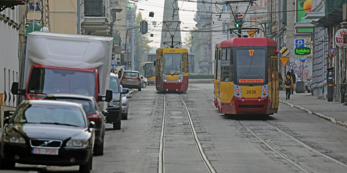 Legionów, Cmentarna i Srebrzyńska w Łodzi bez tramwaju