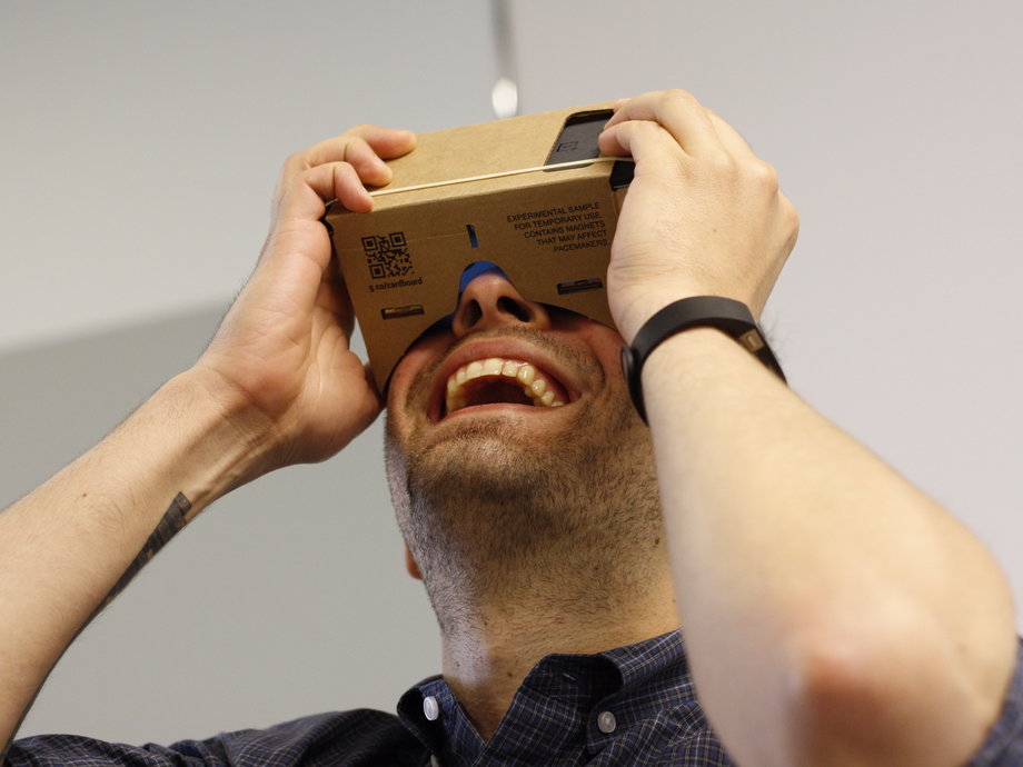 Google Cardboard. It's literally just a cardboard box with a phone in.