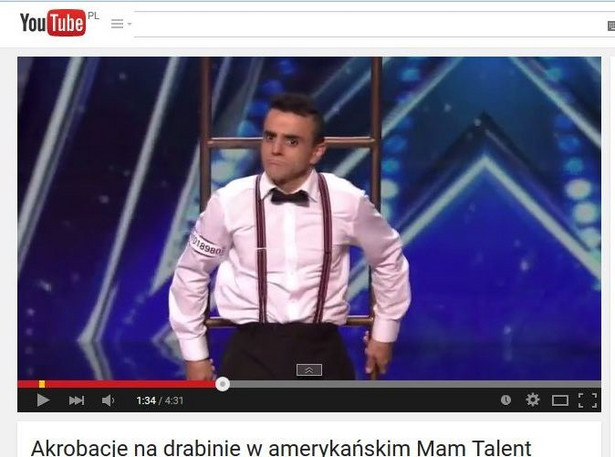 Mężczyzna z drabiną w "Mam talent". Zobacz, jak oczarował jury [WIDEO]