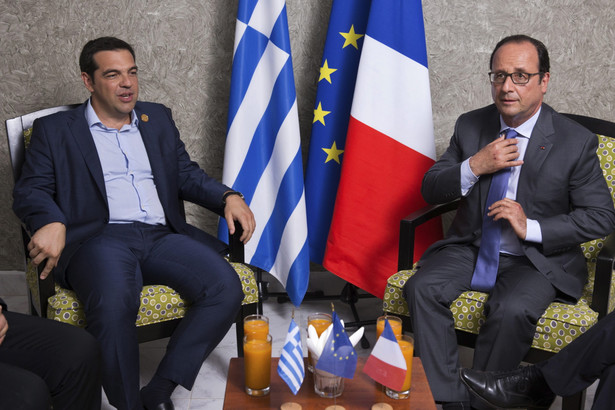 Prezydent Francji Francois Hollande i premier Grecji Aleksis Tsipras w Egipcie