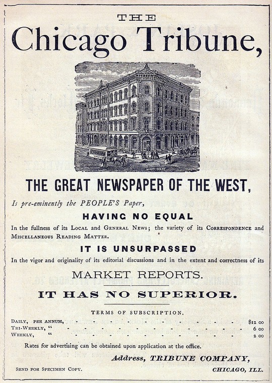 Założony w 1847 roku „Chicago Tribune” do dziś pozostaje jednym z największych dzienników w Stanach Zjednoczonych. Znalezienie się w latach 30-tych XX wieku na pierwszej stronie gazety oznaczało nie małą sławę. To właśnie tu nadano Collins przydomek „Kiss of Death Girl”, czyli „Pocałunek Śmierci”.