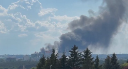 Pożar w Świeciu. Olbrzymi słup dymu