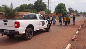 Young people stopped a UN vehicle to express their protest