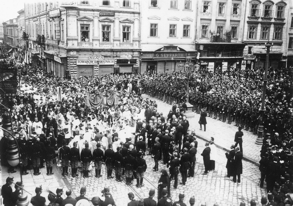 Procesja Bożego Ciała we Lwowie, przed 1939 r.