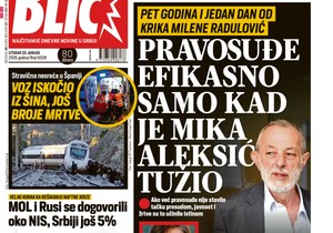 Blic naslovna strana za 20.1.