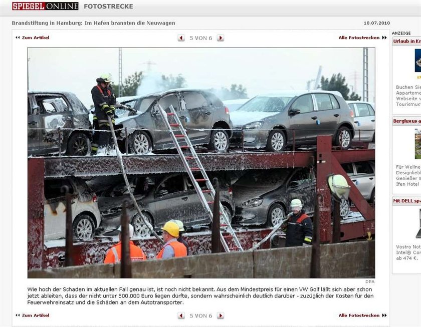 Podpalili pociąg z autami. Zdjęcia