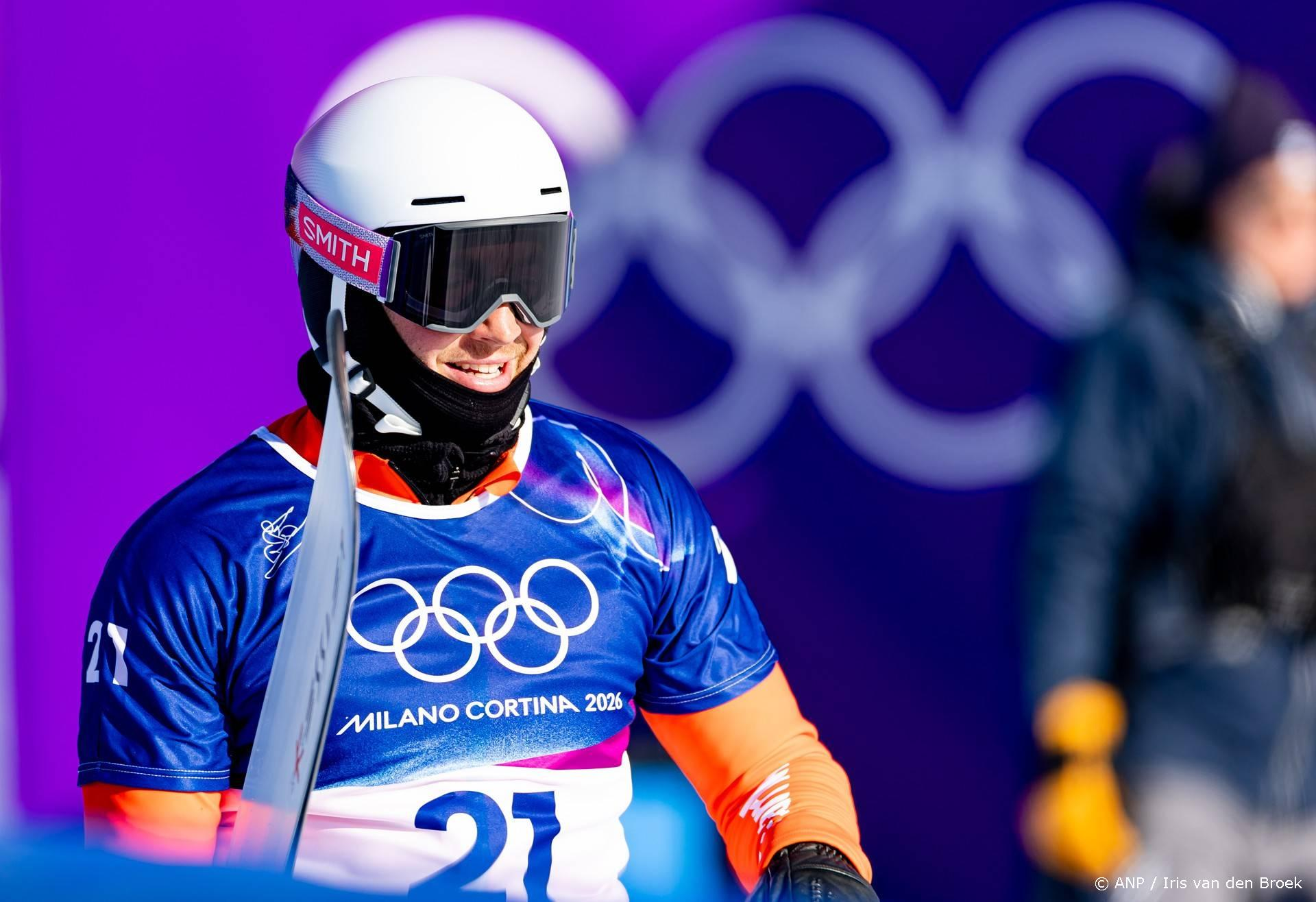 De Nederlandse snowboarder Glenn de Blois lag tweede op Olympische Spelen maar gooit de kansen weg door cruciale fout
