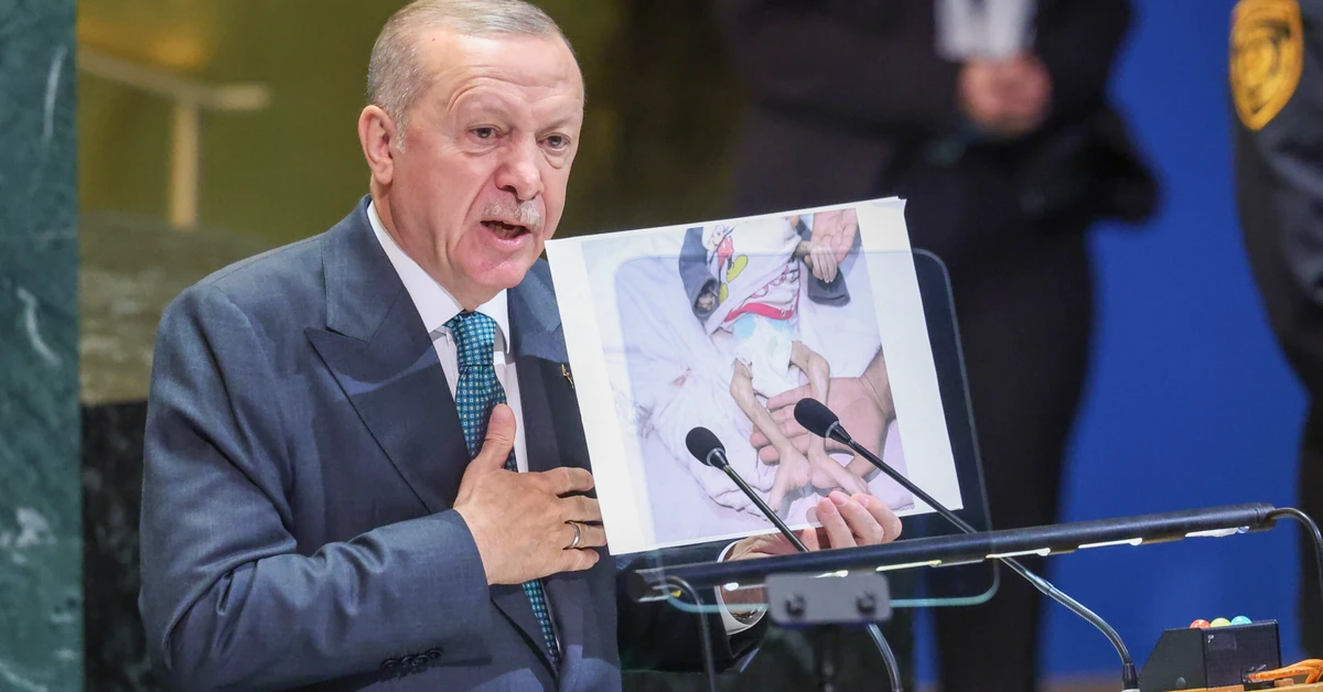 Erdogan w ONZ o Strefie Gazy: To żadna wojna, to ludobójstwo