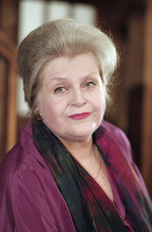 Małgorzata Lorentowicz na planie serialu "Spółka rodzinna", 1994 r.