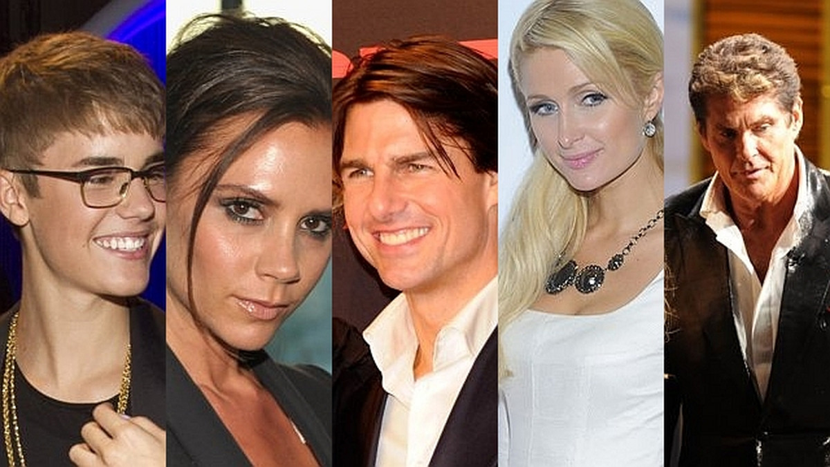 Victoria Beckham, Tom Cruise, Justin Bieber, David Hasselhoff czy Paris Hilton - tak przedstawia się czołówka celebrytów... pozbawionych talentu.