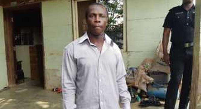 Uju Daniel Ughanze was arrested during the raid at the fake wine factory (Vanguard)