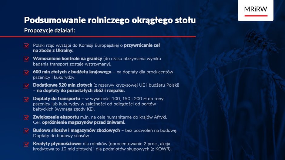 Porozumienie zawarte między rolnikami a rządem