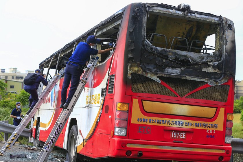 Spłonął autobus z turystami! Nikt nie przeżył