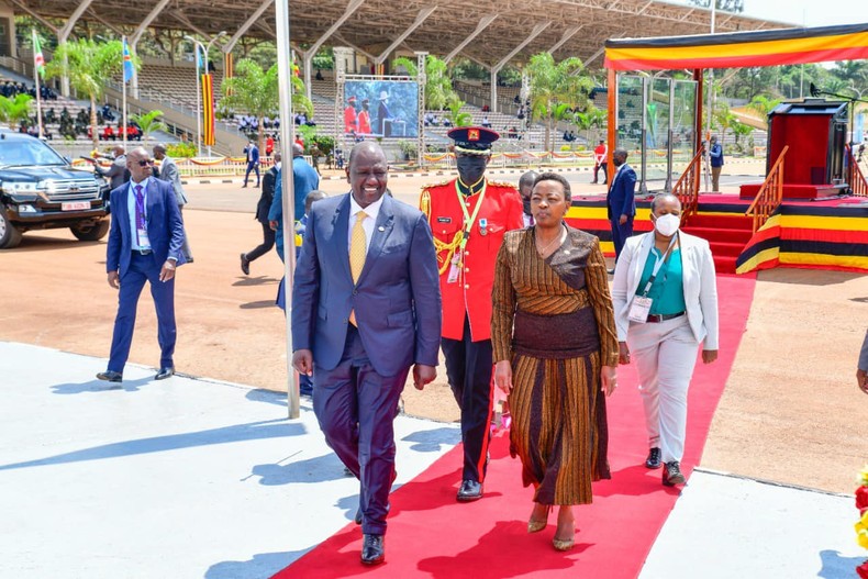 President William Ruto in Uganda for the celebration of the 60th Independence Day.  