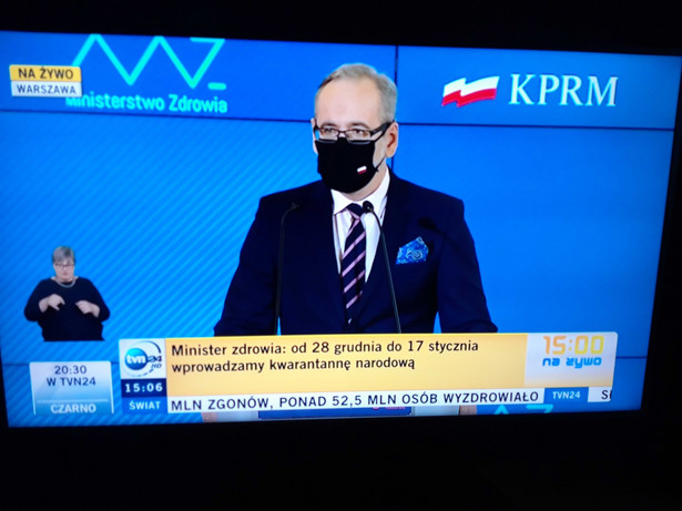 Adam Niedzielski ogłasza kwarantannę narodową