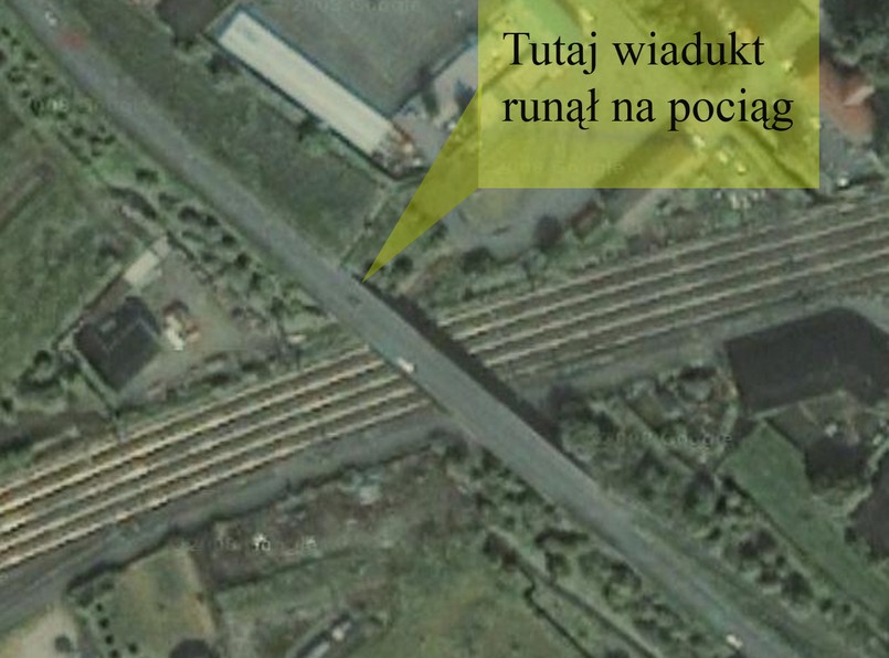 Miejsce katastrofy pociągu