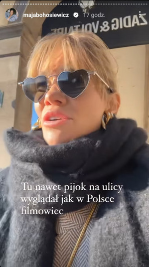 Widok InstaStories zamieszczonego na profilu Mai Bohosiewicz na Instagramie