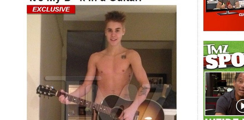 Nagi Justin Bieber z gitarą. Biega po domu i straszy babcię!