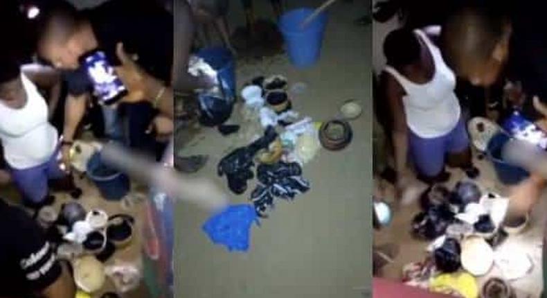 3 female university students caught performing rituals at T-junction at 2 a.m. (Video)