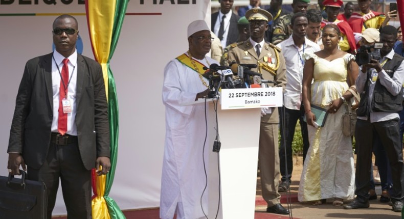 Mali's President Ibrahim Boubacar Keita, seen here in September, visited the graves of villagers killed during a New Year's Day massacre