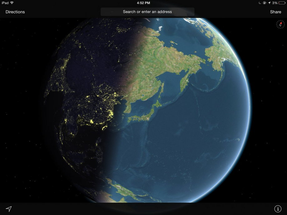 Światło przesuwa się w czasie rzeczywistym w Mapach Apple.