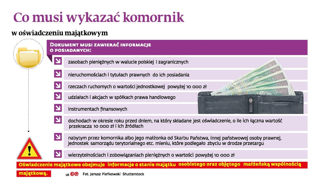 Co musi wykazać komornik w oświadczeniu majątkowym