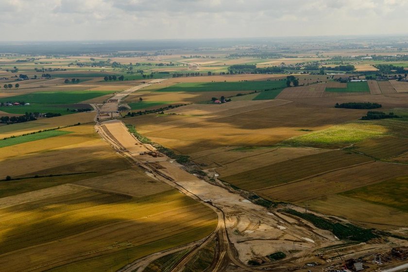 Tak budowa odcinka S5 Gniezno-Żnin wygląda z powietrza