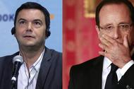 Thomas Piketty oraz prezydent Francji Francois Hollande 