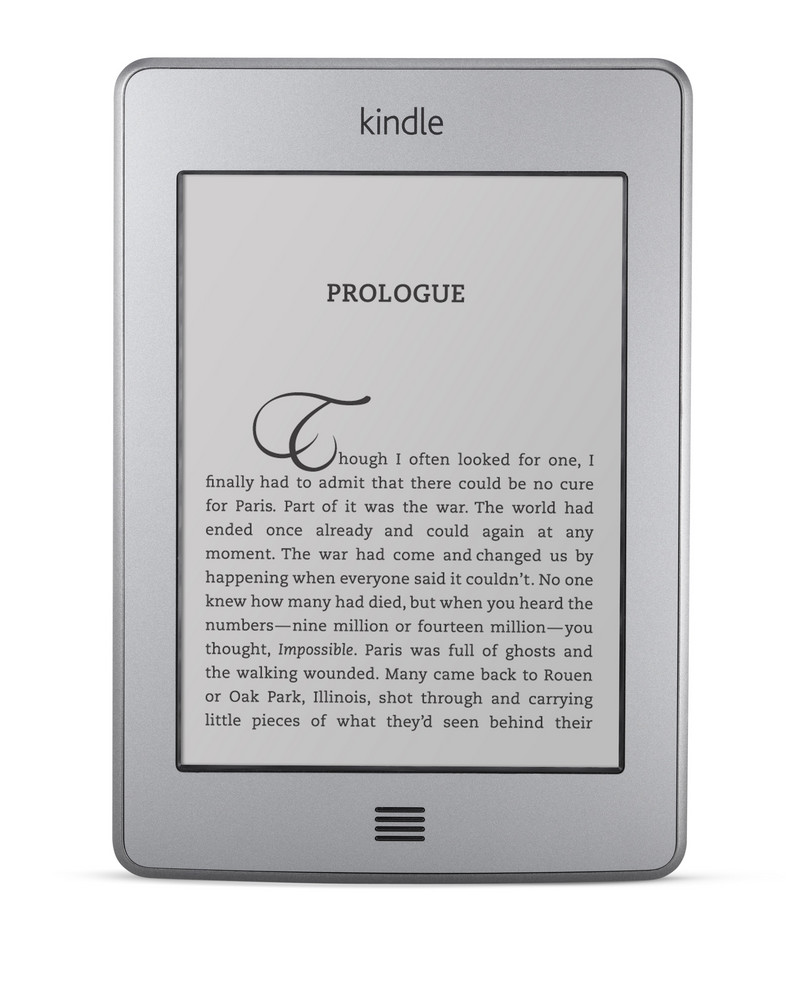 Amazon Kindle 4 Touch Ekran: 6" 600x800 Cena: od 540 zł Następca legendarnego Kindle 3 wyposażony w dotykowy ekran i Wi-Fi. Cieńszy, lżejszy i z odświeżonymi interfejsem użytkownika. Na pokładzie 4GB pamięci, które zmieści 3000 książek.