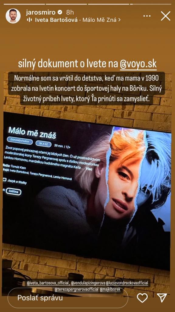 Jaroš si pozrel silný dokument o Ivete.