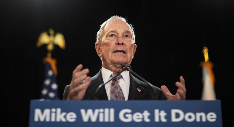 Democratic presidential candidate and former New York City Mayor Michael Bloomberg speaks at a campaign event Wednesday, Feb. 5, 2020, in Providence, R.I. (AP Photo/David Goldman)