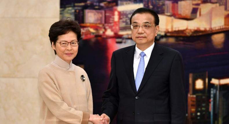 China's Premier Li Keqiang, said Beijing would give unwavering support to beleaguered Hong Kong leader Carrie Lam