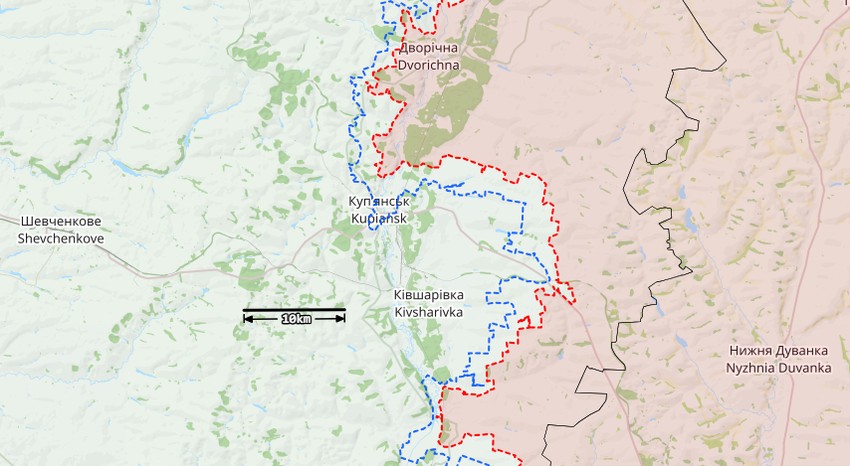 Kupjansk na mapi 25 decembra