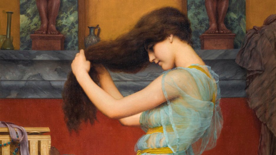 Preparing for the bath, John William Godward