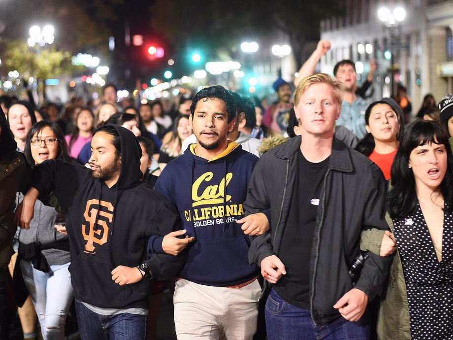 Californians across the state marched in protest of President-elect Donald Trump.