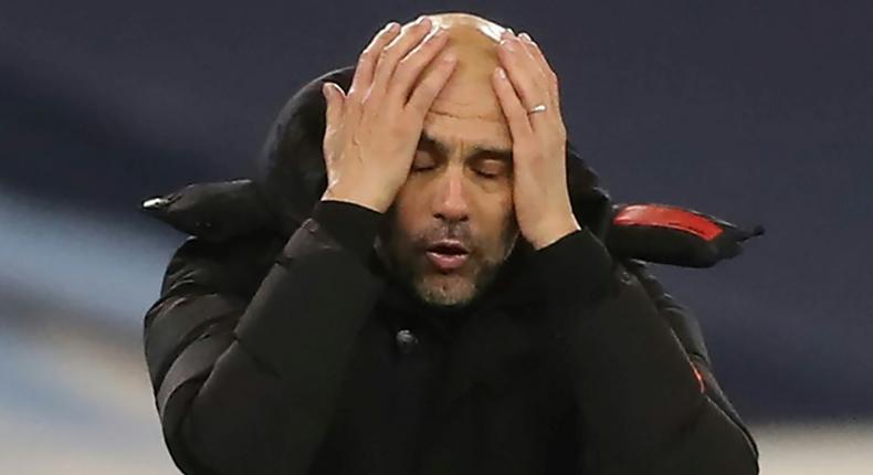 Frustration: Pep Guardiola's Manchester City are struggling to score goals in the Premier League