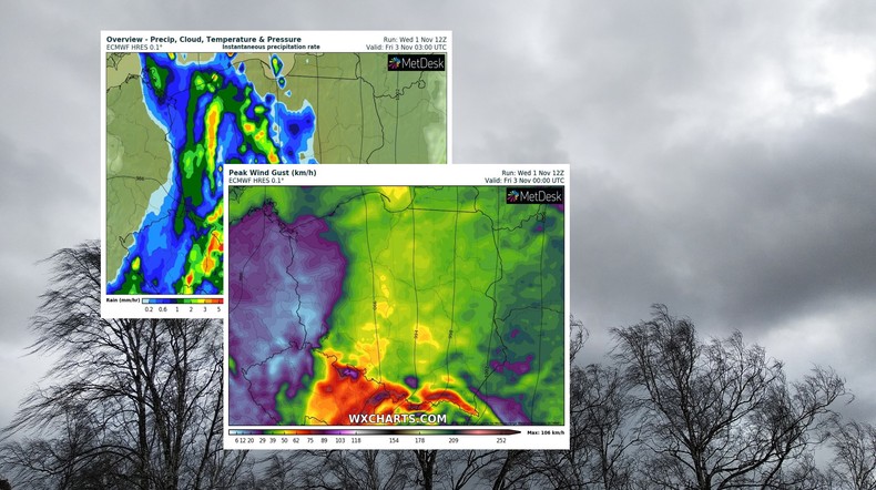 Do Polski nadciąga załamanie pogody (mapy: wxcharts.com)