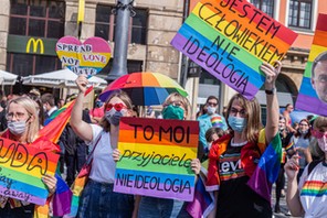 Demonstracja w obronie LGBT po ataku prezydenta Andrzeja Dudy na to środowisko, Wrocław, 18 czerwca 2020 r.