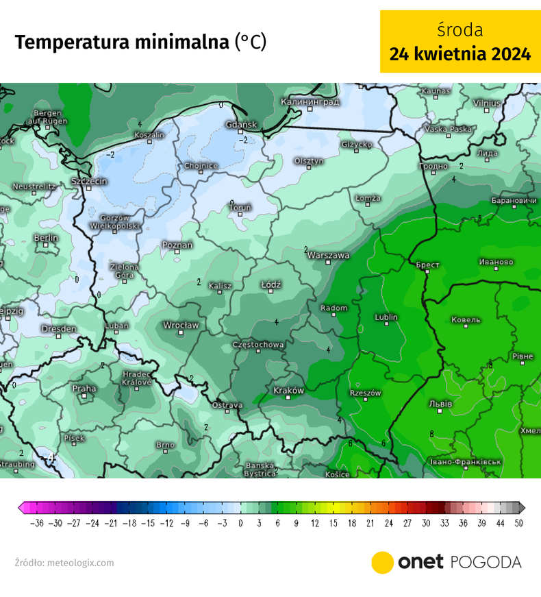 Noc przyniesie kolejne przymrozki, najsilniejsze na Pomorzu