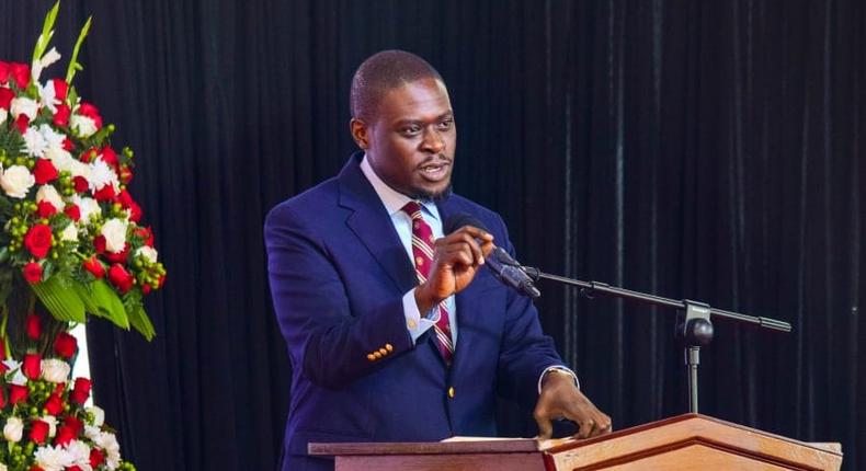 Nairobi Governor Johnson Sakaja speaking during the launch State of the Judiciary and Administration of Justice Annual Report on November 4, 2022