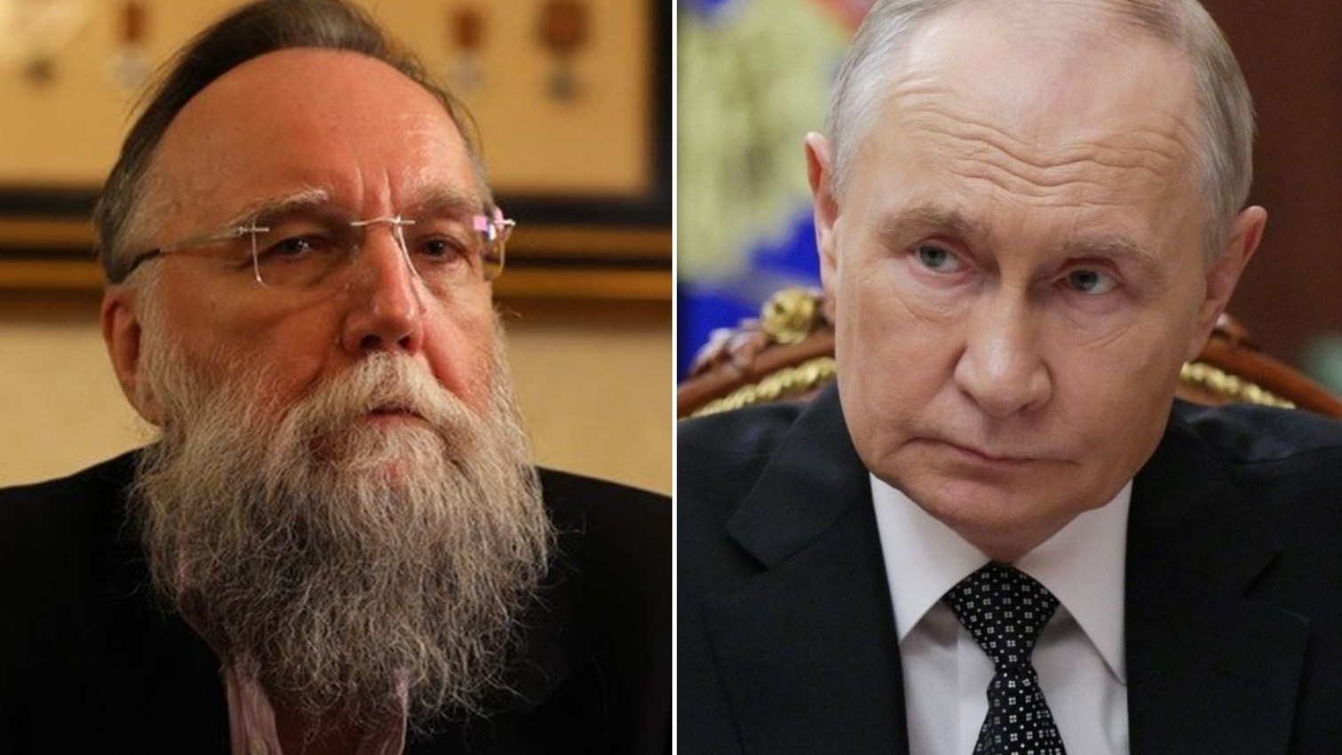 Alexandr Gelievič Dugin a Vladimir Putin.