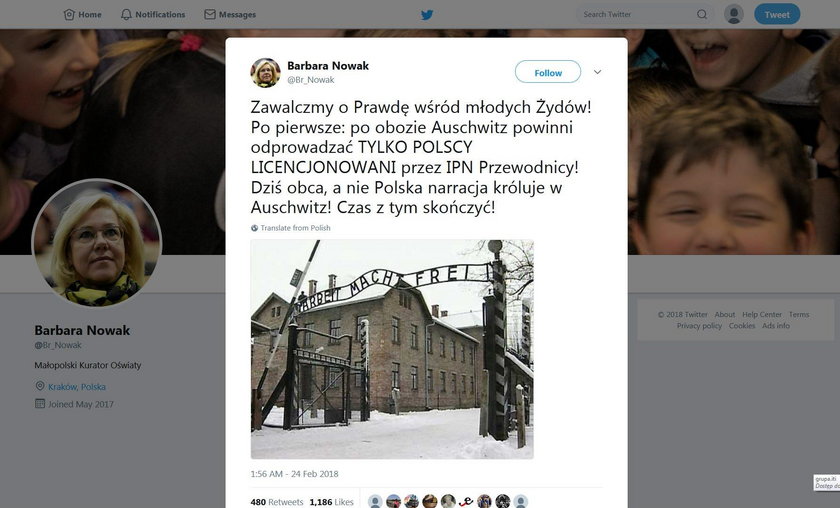 Małopolska kurator oświaty Barbara Nowak straci stanowisko przez wpisy o Auschwitz?